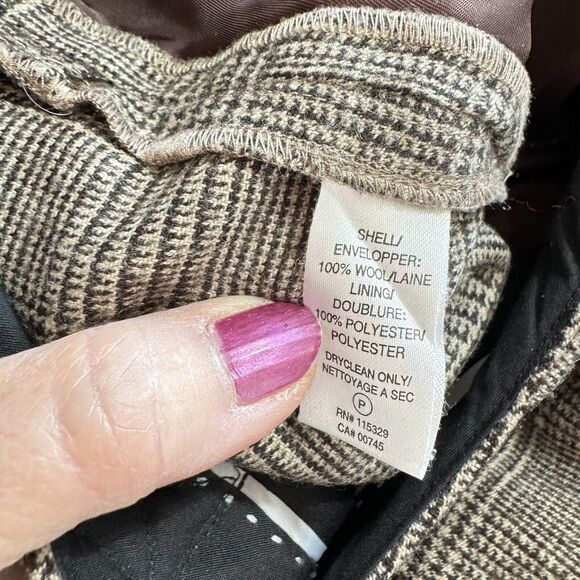 Badgley Mischka Plaid Wool Trouser Pants Size 8 - Picture 6 of 6